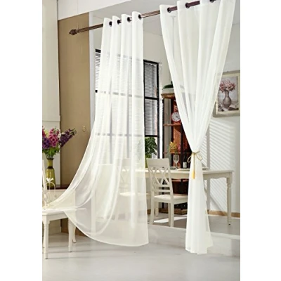 Abbildung von WOLTU Vorhänge Gardinen mit Ösen Transparente Stores aus Voile Durchsichtige Ösenvorhänge Fensterschal für Wohnzimmer Schlafzimmer Kinderzimmer, Creme 140x225 cm (1 Stück)