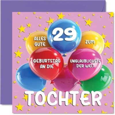 Abbildung von Stuff4 29. Geburtstagskarte Tochter Unglaublichsten der Welt Geburtstagskarten für 29 Jahre von Mama Papa, 145mm Geburtstag Glückwunschkarten