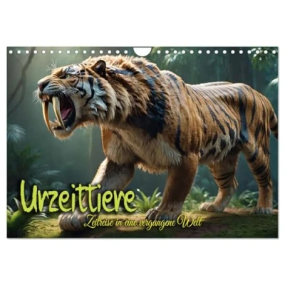 Abbildung von Urzeittiere Zeitreise in eine vergangene Welt (Wandkalender 2025 DIN A4 quer), CALVENDO Monatskalender