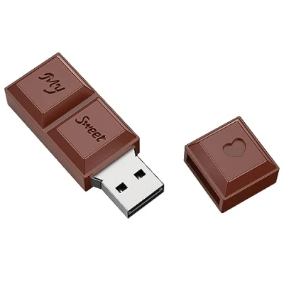 Abbildung von USB Stick 128GB Flash Laufwerk Schokolade Braun Uflatek 128 GB Speicherstick e Karikatur 3.0 Memory Neuheit Drive Externe Datenspeicher für Geschenke