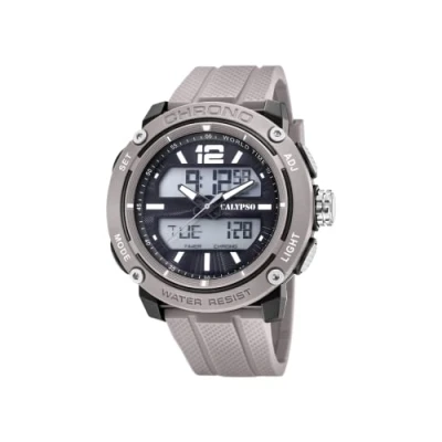 Abbildung von Calypso Herren Analog Digital Gesteppte Daunenjacke Uhr mit Kunststoff Armband K5796/1