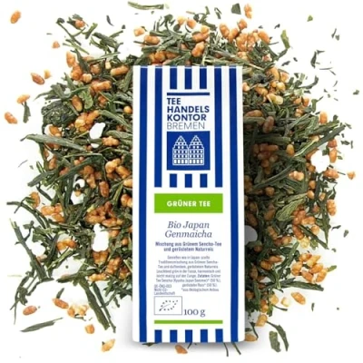 Abbildung von Hochwertiger Grüner Sencha TEE mit geröstetem Naturreis Bio Japan Genmaicha 100 g loser Japanischer lose HANDELSKONTOR BREMEN