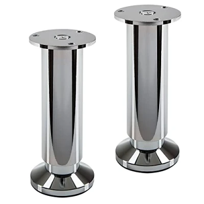 Abbildung von 2 Stück Möbelfüße TERRA Höhe 150 mm Chrom poliert Schrankfüße höhenverstellbar bis max. 15 mm, belastbar 250 kg/je Fuß von SOTECH