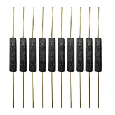Abbildung von Gebildet 10Stück Kunststoff Reed Schalter, Kontakt, Magnet in der Nähe Schaltkreis verbinden, entfernt unterbrechen, magnetischer Induktionsschalter (3mm x 14mm)