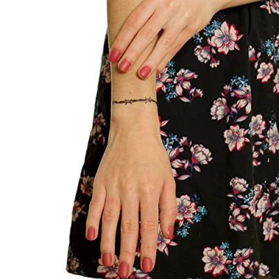 Abbildung von 2 x Kleines Stacheldraht Tattoo Motiv in schwarz Temporary Body (2)