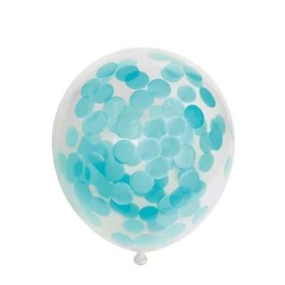 Abbildung von Luftballons mit hellblauem Konfetti 6 Stück