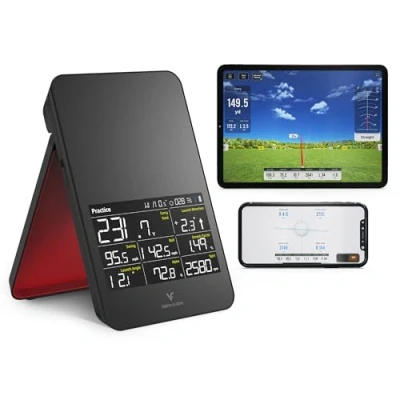 Abbildung von Voice Caddie SC4 PRO Golf Launch Monitor &amp; 3D Driving Range Simulator for Indoor and Outdoor Portable Swing Analyzer Tracker with Bluetooth