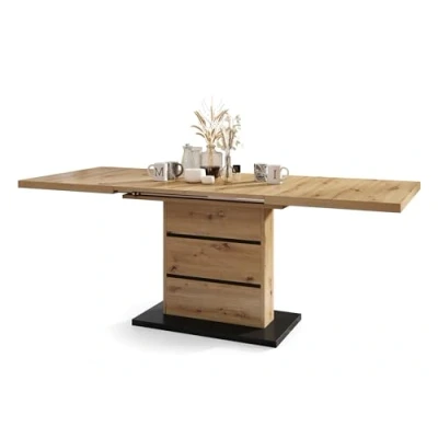 Abbildung von All4All Couchtisch Pino Wohnzimmertisch Kaffeetisch Tisch mit Einlegeplatten Satztisch Metallgestell Coffee Table 120x80cm Artisan Eiche + Schwarz