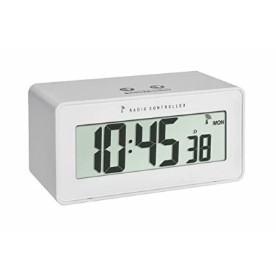 Abbildung von TFA Dostmann 60.2544.02 digitaler Funk Wecker Change (weiß mit Batterien)