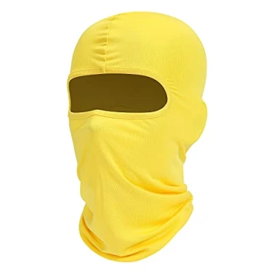 Abbildung von fuinloth Sturmhauben, Gesichtshaube, Skimaske, Hals Gaiter, UV Schutz, Motorrad und Fahrrad Gesichtsmaske, Balaclavas für Herren/Damen Gelb