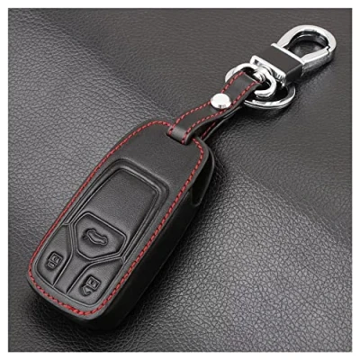 Abbildung von Leder weiche Autoschlüssel Hülle für Audi A4 B9 Q5 Q7 TT TTS 8S 2016 2017 2018 2019 Auto Smart Remote Shell Fob