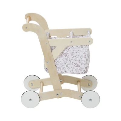 Abbildung von VERTBAUDET Kinder Einkaufswagen, Stoff/Holz FSC® beige
