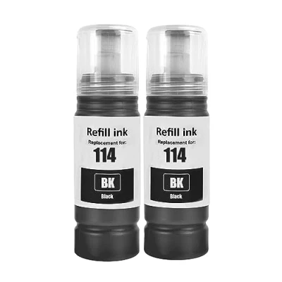 Abbildung von SHUOLEI 114 Tinte Kompatibel mit Epson Tintenpatronen Nachfülltinte Multipack, für ET 8500 8550 (2 Pack, 2 Schwarz)