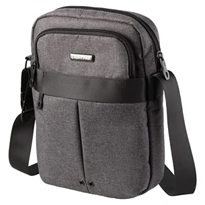 Abbildung von fixbag FB1246164 Fahrrad Umhängetasche mit Klickfix Adapterplatte + Lenker Adapter E fürs Bike, Tragetasche Tablet Fach, Schultertasche aus Polyester, Tasche ca. 29 x 21 5 cm, Grau