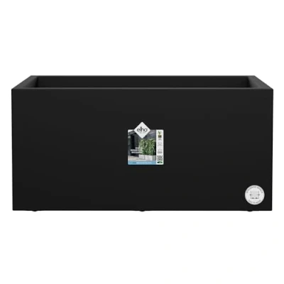 Abbildung von elho Vivo Next Lang 80 Blumenkasten für Innen &amp; Außen 100% Recyceltem Plastik L 78.0 x H 37.9 cm Schwarz/Living Schwarz
