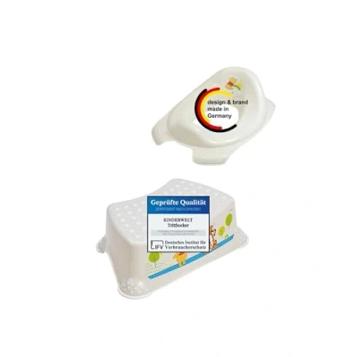 Abbildung von KiNDERWELT Töpfchen Set für Kleinkinder, WC Aufsatz, Hocker (2er mit 1 stufigem Hocker)