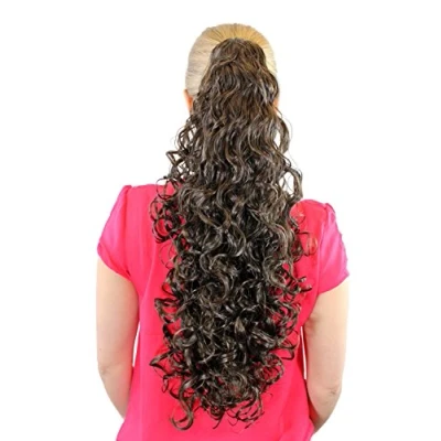 Abbildung von WIG ME UP T 10 6 Haarteil Pferdeschwanz Zopf mit Butterfly Clip Braun ca. 65cm voluminöse Locken Extension