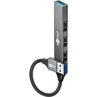 Abbildung von goobay 4 Port USB 3.2 Hub Slim/USB Mehrfachstecker, Verteiler, / 5 Gbits Splitter/Schlanker A zu Fach Multiport Adapter 3.0 74456