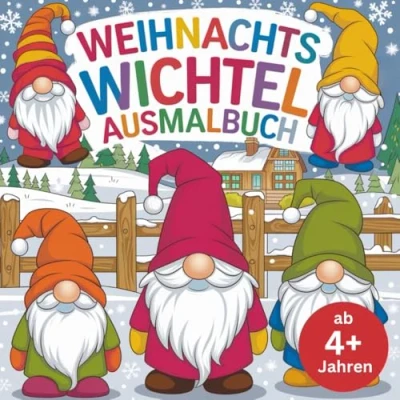 Abbildung von Weihnachts Wichtel Ausmalbuch: 50 magische Ausmalbilder für Kinder ab 4 Jahren Der perfekte Malspaß zur Weihnachtszeit.