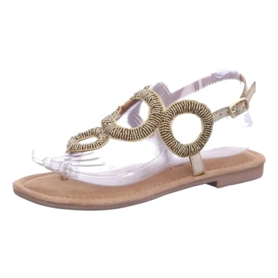 Abbildung von Lazamani Zehentrenner, Damen, Größe: 39, Gold Schuhe