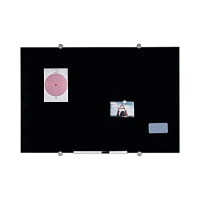 Abbildung von Bi Office Flow Magnettafel aus Glas, trocken abwischbar, Farbe schwarz, 60 x 45 cm