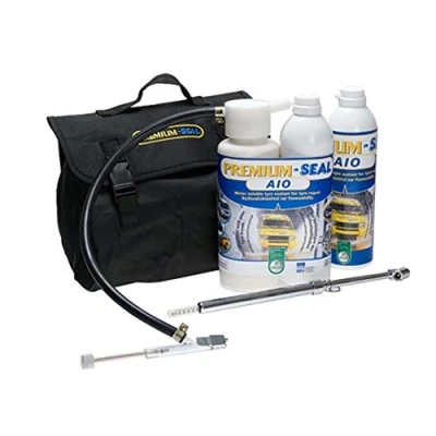 Abbildung von Premium Seal Reifenpannenset AIO 700ml, Reifendichtmittel für SUV, Camper, Transporter Reifen bis 5 bar,Zwillings Bereifung