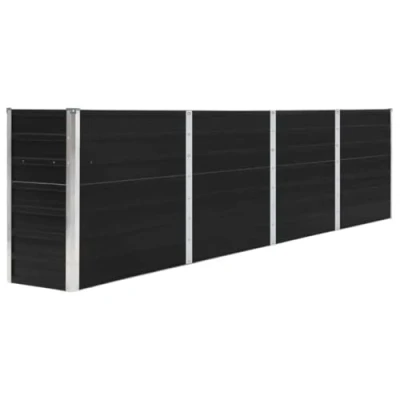 Abbildung von vidaXL Hochbeet Gartenbeet Pflanzbeet Frühbeet Pflanzkübel Pflanzkasten Blumenkübel Gemüsebeet Blumenkasten 320x40x77cm Verzinkter Stahl Anthrazit