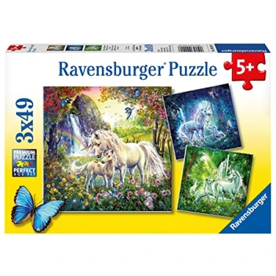 Abbildung von Ravensburger Puzzle 3 x 49 Teile Kinder Schöne Einhörner 09291, Puzzleteile