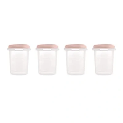 Abbildung von Miniland Set 4 Hermisized Blush 250 ml, luftdichte Behälter mit Maßeinteilung, sicher, robust, spülmaschinenfest, mikrowellen und gefriergeeignet, Kollektion Terra.