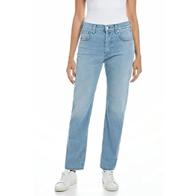 Abbildung von Replay Damen Jeans Maijke Straight Fit mit Stretch, Blau (Light Blue 010), W29 x L30