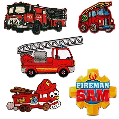 Abbildung von Catch the Patch Aufnäher Bügelbild, Aufbügler, Applikationen, Patches, Flicken, zum aufbügeln, Polyester, Feuerwehr Set 5 Stück 