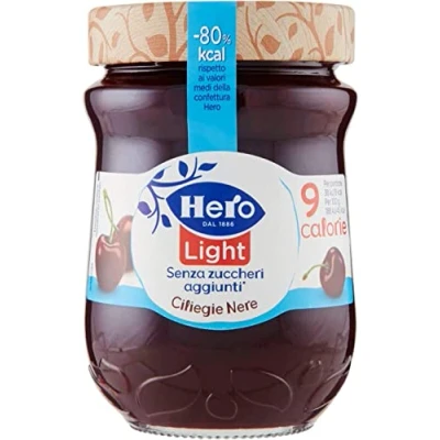 Abbildung von 3x Hero Light Konfitüre Leichte Brotaufstriche Schwarze Kirschen Italien 280 g