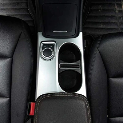 Abbildung von METYOUCAR Für Benz CLA GLA A Klasse C117 W176 W177 X156 A180 2012 2019 ABS Auto Mittelkonsole Getränkehalter Rahmen Verkleidung Zubehör (Linkslenker, Silber)