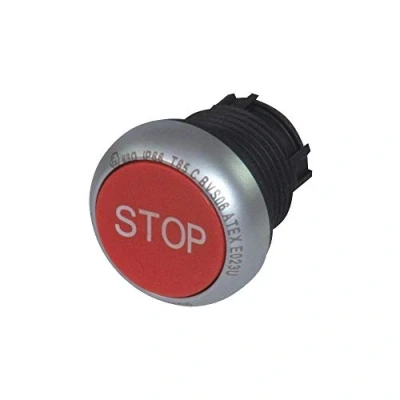 Abbildung von Eaton M22 D S, Knopf, Schwarz, Chrom, Kunststoff, IP66, IP67, IP69, 29,7 mm, 29 mm