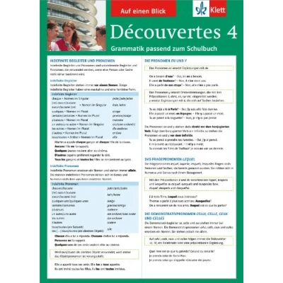 Abbildung von Découvertes 4 Auf einen Blick: Grammatik passend zum Schulbuch Klappkarte (6 Seiten)