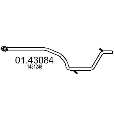 Abbildung von MTS 01.43084 Abgasrohr 2100 vorne für Mittelschalldämpfer FORD: Galaxy Mk2 MPV, MONDEO 4 Turnier, S Max Mk1