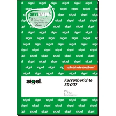 Abbildung von Sigel 5 x Formularbuch Kassenbericht A5 selbstdurchschreibend VE=2x40 Blatt