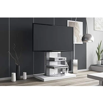 Abbildung von designimpex Fernsehtisch Roma H 777nw Weiß Hochglanz 360 drehbar Rack TV Ständer Wandhalterung