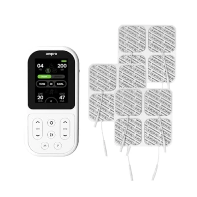 Abbildung von TensCare Flexistim Multi Modales Elektrotherapiegerät mit 16 Elektroden. TENS, EMS, IFT und Mikrostrom. Für ultimative Schmerzlinderung, Muskelaufbau, Physiotherapie Rehabilitation.