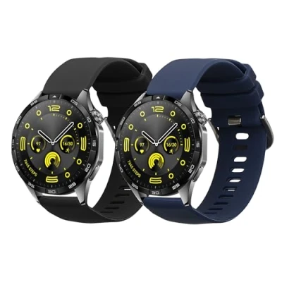 Abbildung von kwmobile Uhrenarmband 2x Sportarmband für Huawei Watch GT4 46mm, Armband TPU Silikon Set Fitnesstracker