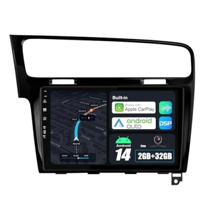 Abbildung von BXLIYER Android 13 IPS Autoradio Passt für Golf 7 (2013 2018) Eingebautes CarPlay Auto KOSTENLOS Kamera 2G+32G 10.1 Zoll 2 Din DSP DAB Lenkradsteuerung WiFi Fast Boot 4G