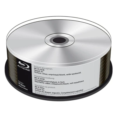 Abbildung von BD R 25GB MEDIARANGE Blu Ray Recordable silver blank 6x Speed Cakebox 25 Stück