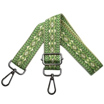 Abbildung von Verstellbarer Schultergurt für Taschen Damen Tragegurt, Taschengurte zum Wechseln, Taschengurt Breit 3.8cm mit Schwarz Karabiner, Schulterriemen Schultertasche Handtaschen, Grün, N48