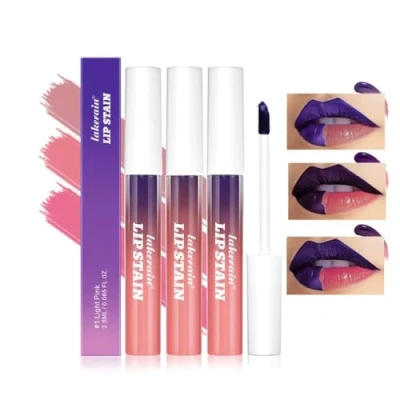 Abbildung von Baorder 3 Stück Peel Off Lip Stain Tint Set, Langlebiger Matter Lipgloss, Matte Flüssigkeit Lippenstift Nude Wasserdichter Lippenfleck Antihaft Cup Liner Lippen Make up
