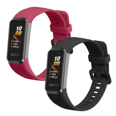 Abbildung von kwmobile 2X Sportarmband kompatibel mit Huawei Band 4 Armband Fitnesstracker Set aus TPU Silikon