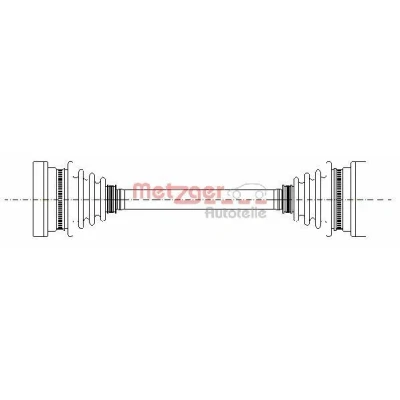 Abbildung von METZGER 7210026 Antriebswelle Hinterachse links, rechts 540 VOLKSWAGEN: TRANSPORTER 3 Bus, Kasten