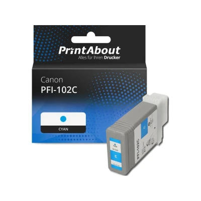 Abbildung von Druckerpatrone kompatibel mit Canon PFI 102C Cyan