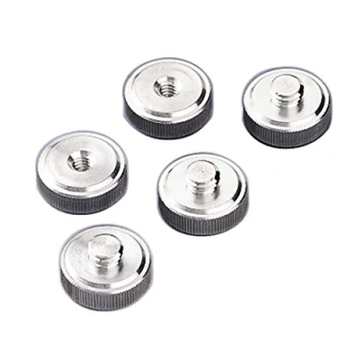 Abbildung von Hama 5er Set Wechselteller/Adapter für Fotozubehör mit A 3/8“ Gewinde, Metall, Silber