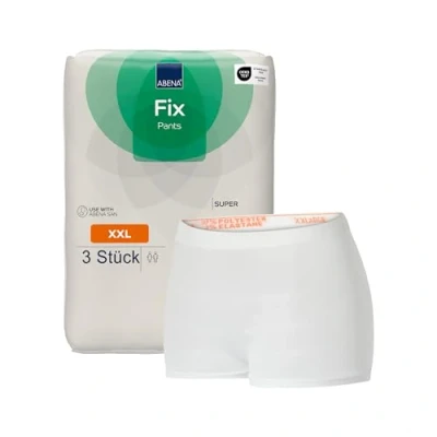 Abbildung von ABENA Fixierhosen Super 3er Pack, Größe 2XL, OEKO TEX zertifizierte für Wochenbett oder Inkontinenzeinlagen. Nahtlos, atmungsaktiv und waschbar. Postpartale Unterhosen.