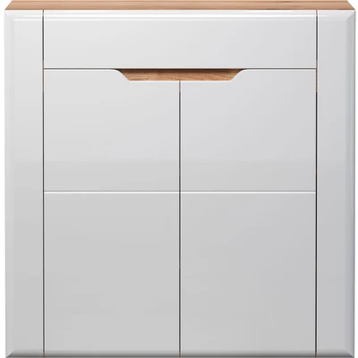 Abbildung von INOSIGN Kommode &quot;Graz&quot;, (Packung, 1 St.), Maße (B/H/T in cm): (91/94/38) Farbe Weiß Hochglanz und Eiche